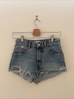 Zara Distressed Denim Shorts